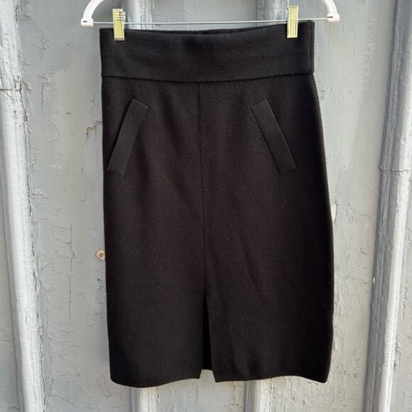 Club Monaco Black Wool Pencil Skirt, small - Picture 3 of 8
